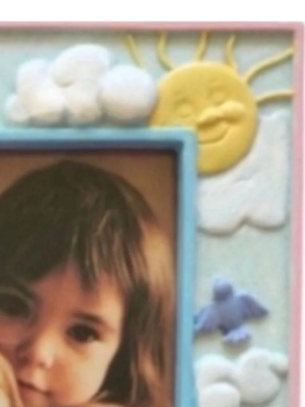 ROMAN Lullaby Baby Picture Frame 3D Teddy Bear Nursery Decor Vintage Gifts NIB